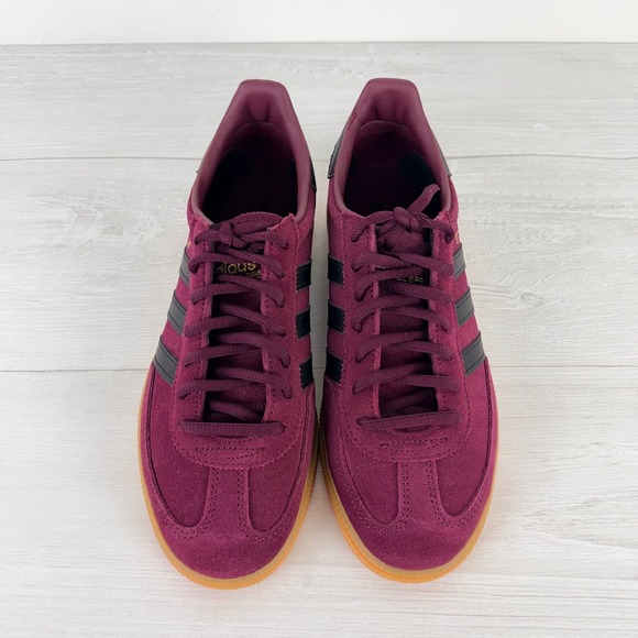 NEW Adidas Handball Spezial Sneakers Men Size 6.5 Womens 8 Burgundy Suede Black - Picture 3 of 13